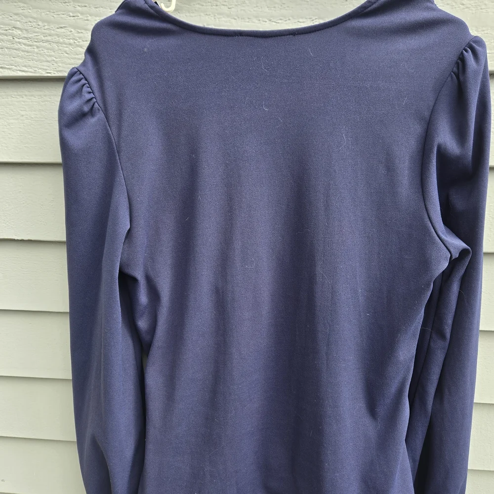 Grace Karin Deep Blue Ruched Blouse - Picture 5 of 5